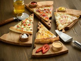 Доска для подачи деревянная 31*18,5см KETT-UP ECO WOOD CHEESE большая с соусницей, кавказский бук KU5031.2