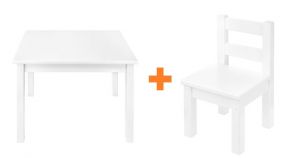 Комплект "стол + стульчик" KETT-UP DUBOK ECO детский, деревянный, белый