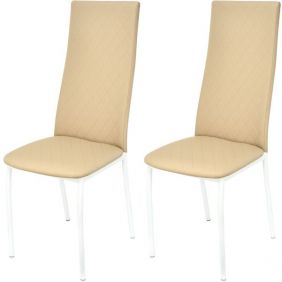 Комплект стульев (2шт)  KETT-UP Hamburg LUX (Гамбург), стеганный, белый / бежевый
