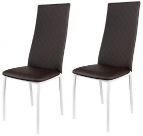 Комплект стульев (2шт)  KETT-UP Hamburg LUX (Гамбург), стеганный, белый / коричневый