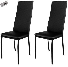 Комплект стульев (2шт)  KETT-UP Hamburg LUX (Гамбург), стеганный, черный / черный