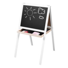 Мольберт детский KETT-UP ECO, с магнитной доской и ящиком, дерево, белый/натур