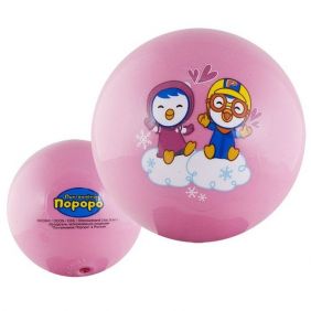 Мяч "Пингвиненок Пороро" 10,2 см, в сетке, розовый