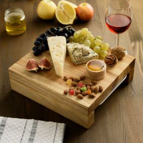 Разделочная доска деревянная 26*23см KETT-UP ECO WOOD CHEF ясень, с гастроемкостью (1шт)