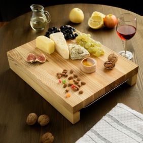 Разделочная доска деревянная 40*30см KETT-UP ECO WOOD CHEF ясень, с гастроемкостью (2шт)