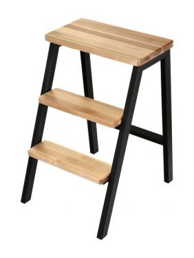 Стремянка KETT-UP BOHO ECO, металл, дерево, черный / натур