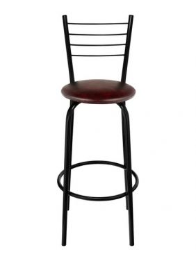 Стул барный со спинкой KETT-UP ZEFIR BAR, черный/красный