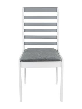 Стул обеденный  KETT-UP ECO MUNCHEN (Мюнхен) мягкий, каркас белый / сиденье серый / спинка серый