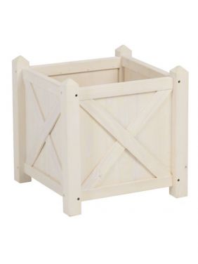 Цветочница кашпо KETT-UP ECO ФЛОРИСТ 48*48см, беленая, деревянная