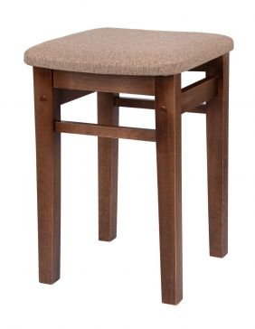 Табурет KETT-UP ECO BRUNO деревянный, темный орех / светло-коричневая рогожка