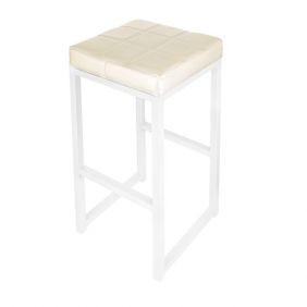 Табурет  барный KETT-UP CUBE ZEFIR LOFT  белый  жемчуг