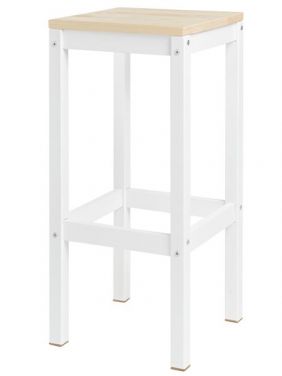 Табурет барный KETT-UP ECO HUGO (ХУГО) деревянный 65см, белый/натур