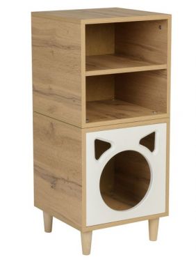 Тумба домик для питомцев высокая KETT-UP ECO PETS Н=86см, с дверкой и полкой