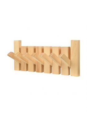 Вешалка без полки KETT-UP ECO КЛАВИШИ 7 крючков прозрачный лак